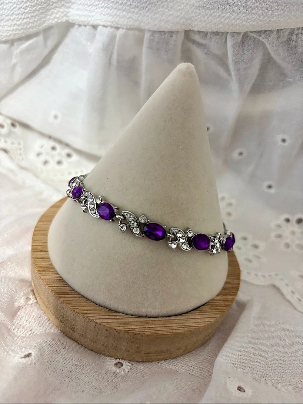 Purple & Silver Link Bracelet